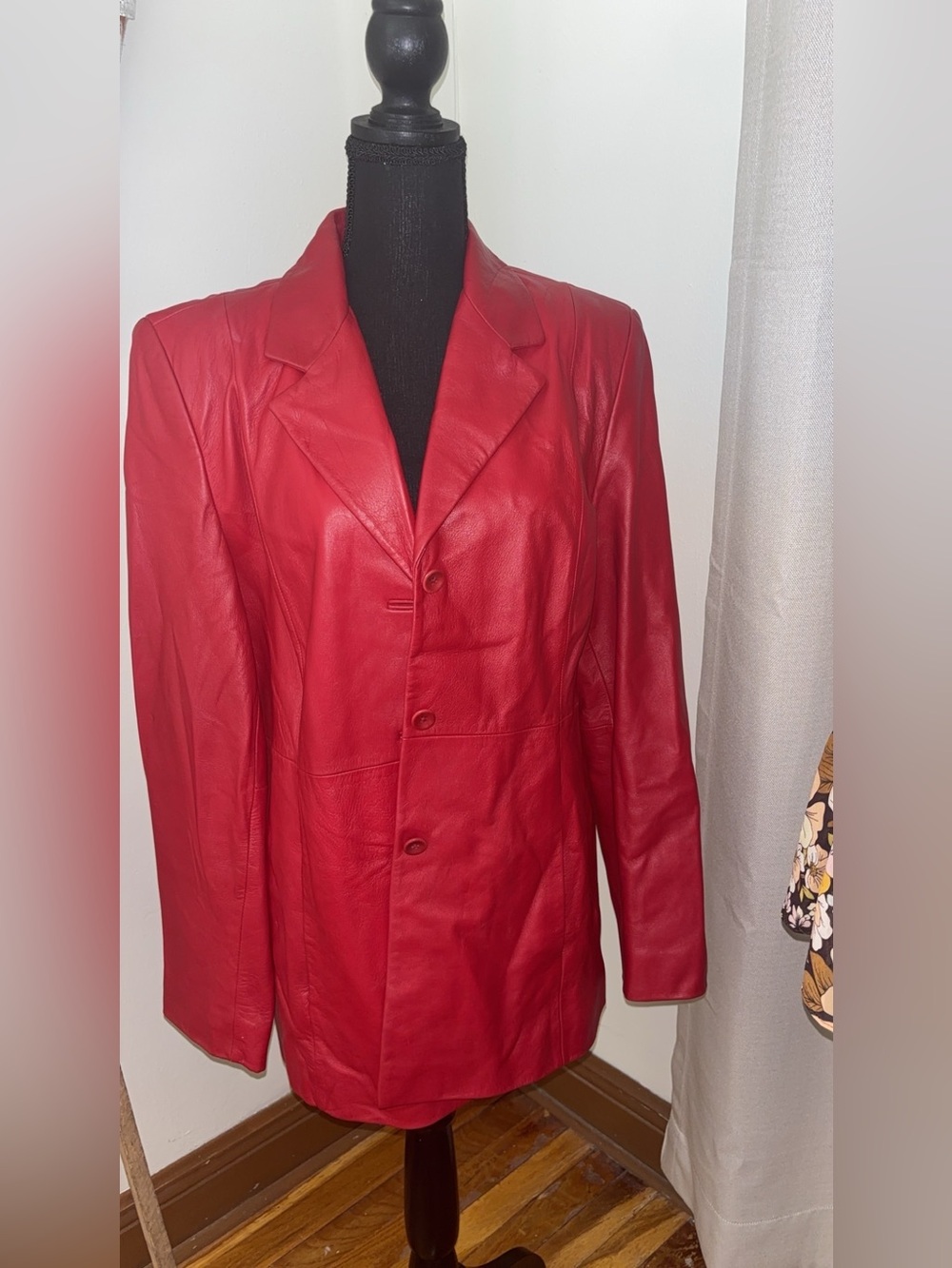 Red leather jacket